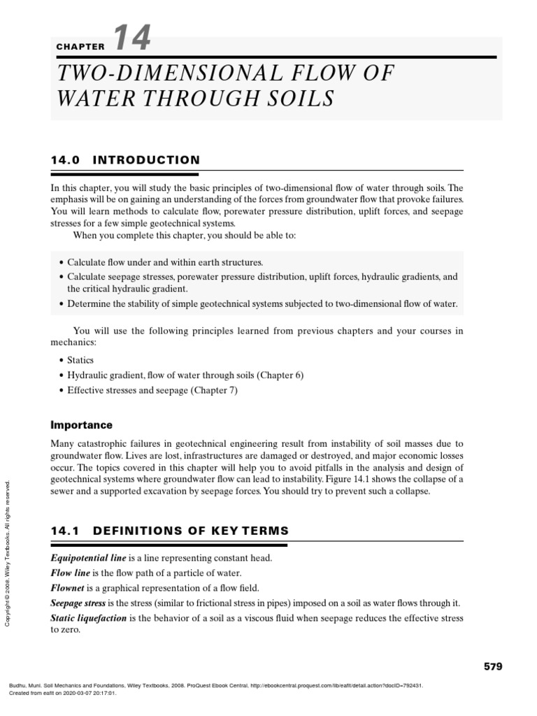 Two-Dimensional Flow of Water Through Soils: Importance | PDF | Soil ...