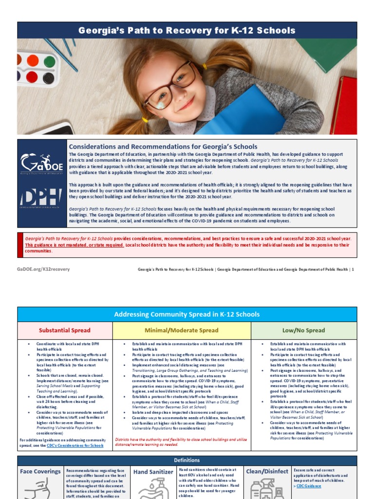 Georgia S Path To Recovery For K 12 Schools Schools Distance Education