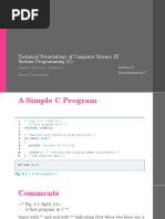 Technical Foundations of Computer Science III System Programming (C)