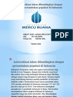 Ketersediaan Lahan Dibandingkan Dengan Pertambahan Populasi Di Indonesia