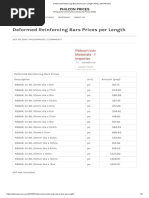 Deformed Reinforcing Bars Prices Per Length - PHILCON PRICES