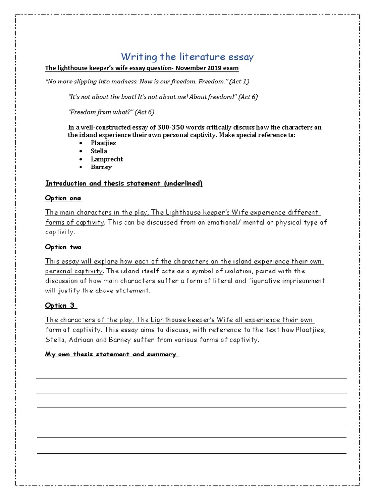 writing-the-literature-essay-the-lighthouse-keeper-s-wife-essay