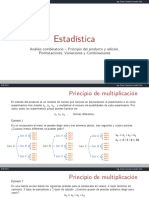 Combinatoria - Principio de La Suma y Multiplicación, Permutaciones, Variaciones y Combinaciones PDF