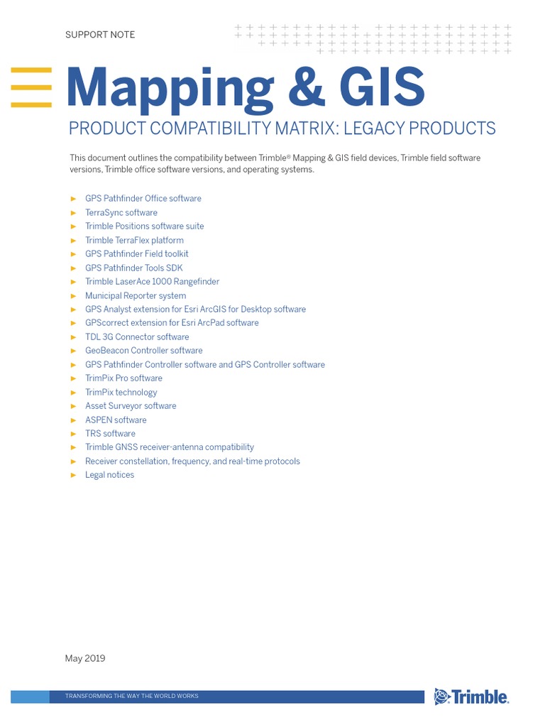 Mapping & GIS: Product Compatibility Matrix: Legacy Products | PDF ...