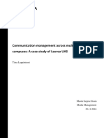 Communication Management Across Multiple Campuses: A Case Study of Laurea UAS