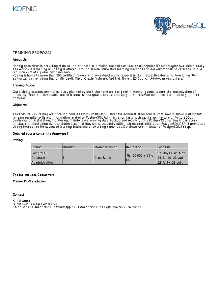PostgreSQL DBA Certification Training | PDF