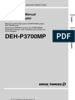 Pioneer DEH-P3700MP - Radio CD-MP3 Operation Manual