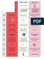 Student Quarantine Schedule March 2020