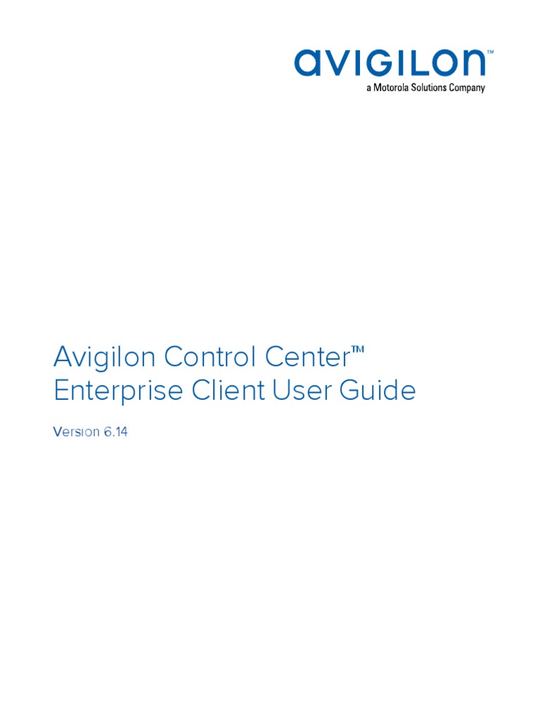 Avigilon Acc6.14 Client Enterprise en PDF Login Password