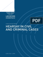 Hearsay in Civil and Criminal Cases: Reform 2008-2014 Was Prepared and Approved Under The