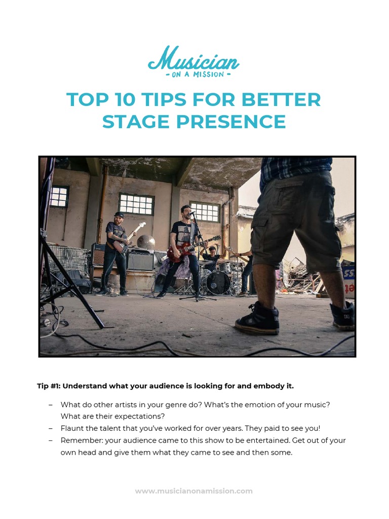 Top 10 Tips For Better Stage Presence | PDF | Entertainment (General)