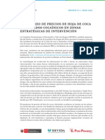 Monitoreo de Precios de Hoja de Coca y Derivados Cocaínicos en Zonas Estratégicas de Intervención