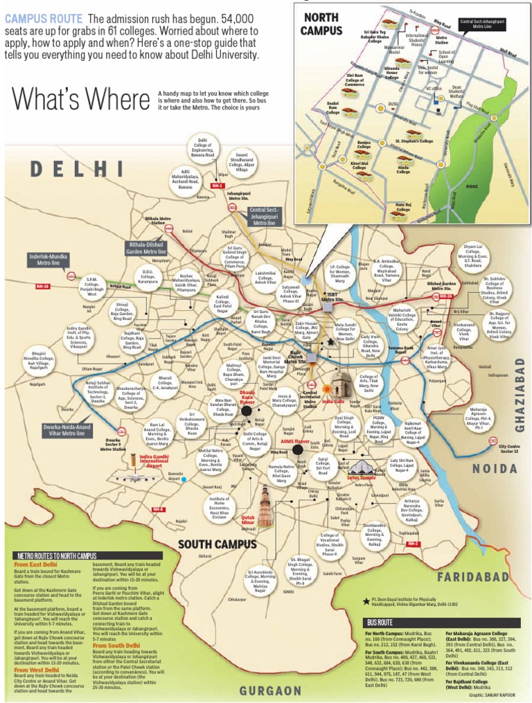Delhi University Location Map Delhi Route Map | Pdf | Indian Religions | South Asia