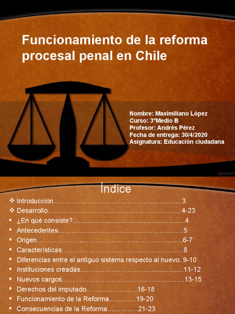 Funcionamiento de La Reforma Procesal Penal en Chile PDF