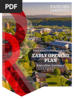 Radford University Early Opening Plan Executive Summary