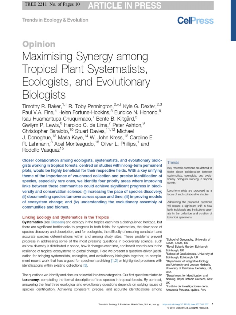 2017-Maximising Synergyamong | PDF | Phylogenetic Tree | Species