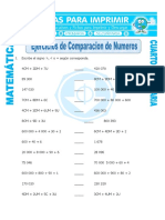 Comparacion de Numeros para Cuarto de Primaria PDF