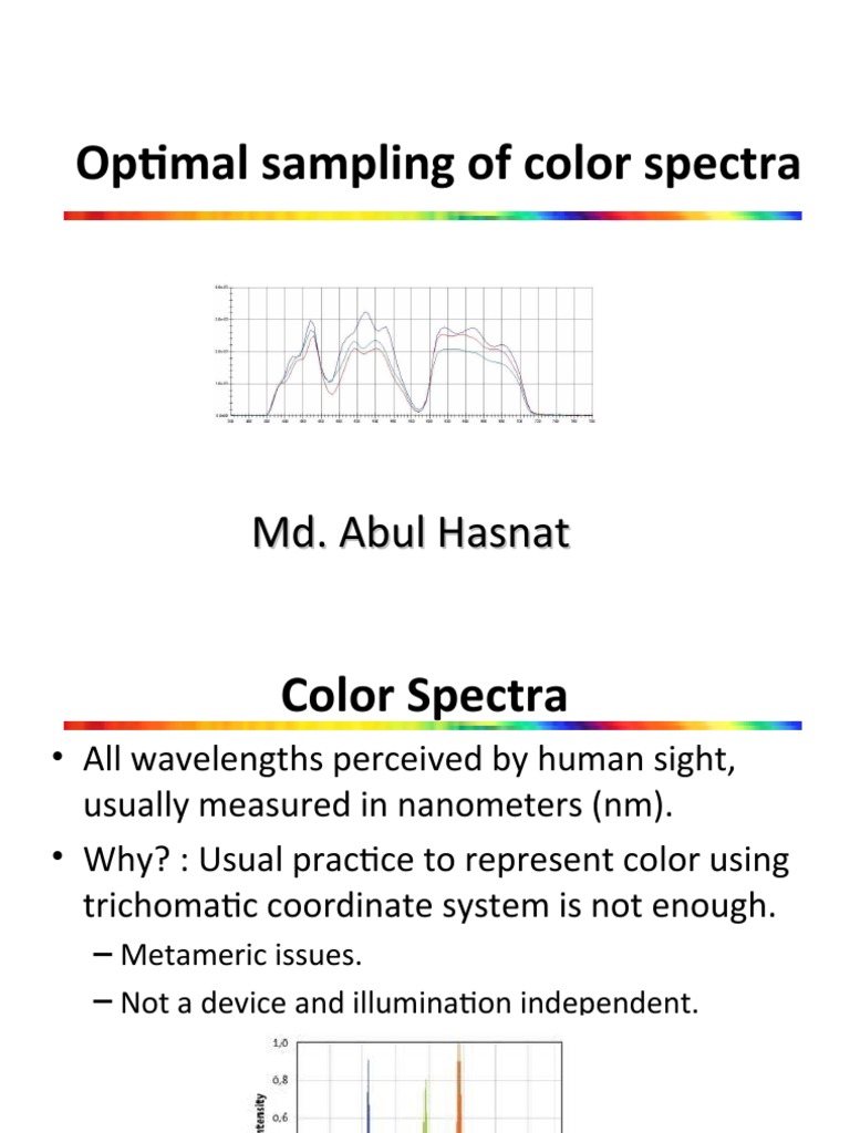 Optimal Sampling of Color Spectra | PDF | Nature | Spectral Density