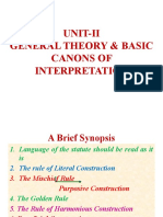 Unit-Ii General Theory & Basic Canons of Interpretation