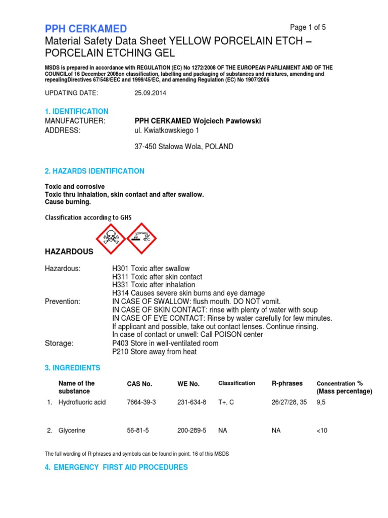 FT Yellow Porcelain Etch v2 PDF Toxicity Firefighting