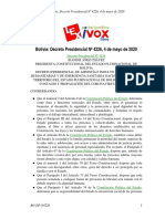 Bolivia: Decreto Presidencial #4226, 4 de Mayo de 2020