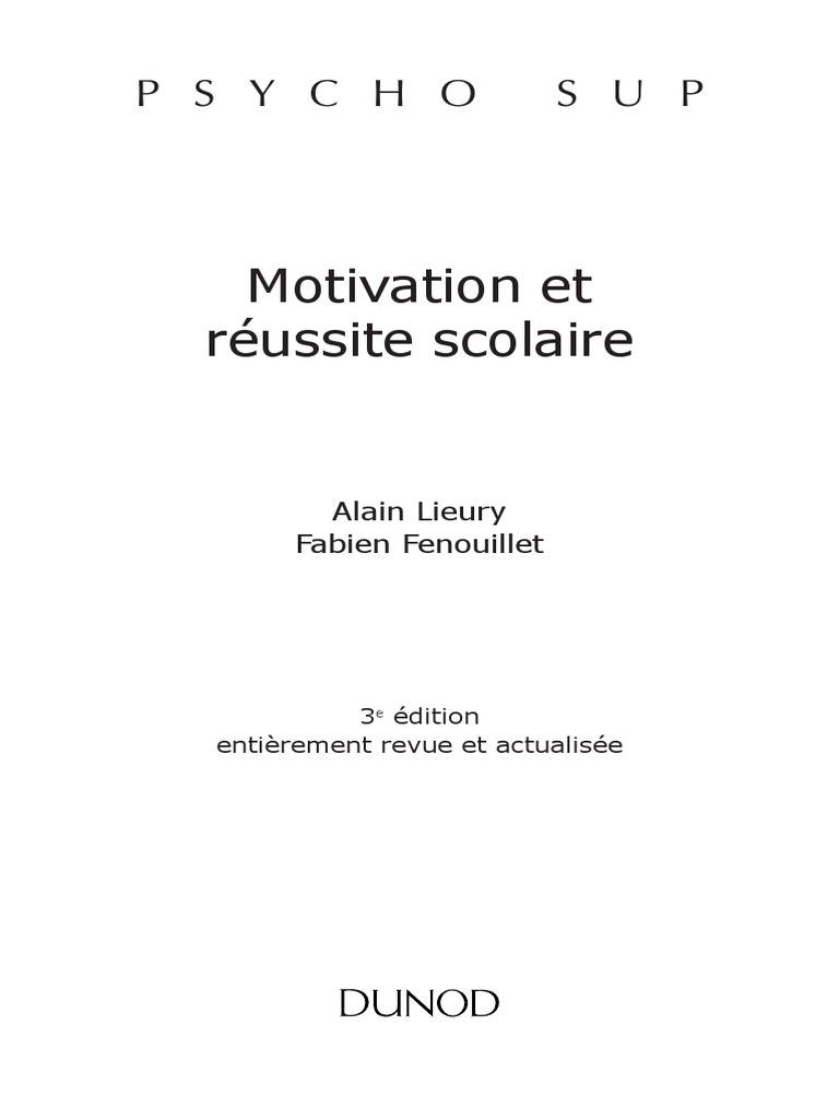 Motivation Et Reussite Scolaire | PDF | Instinct | Motivation