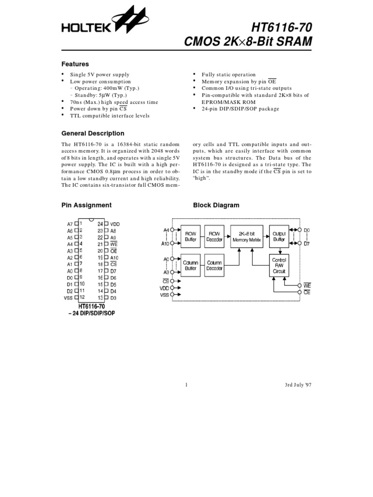 HT6116-70 Holtek CMOS 2K×8-Bit Sram Ic DIP-24 ' UK Azienda Since - Foto 7