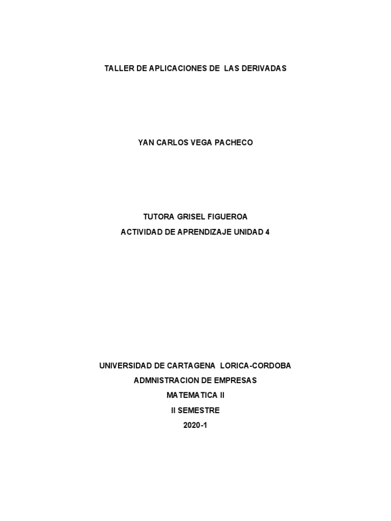 Actividad de Aprendizaje Unidad 4 | PDF