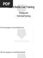 Talent Battle Live Training: Tcs Specific Technicaltraining