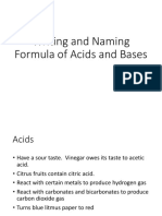 Writing and Naming Formula of Acids and Bases