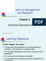 Statistics For Management and Research: Numerical Descriptive Measures