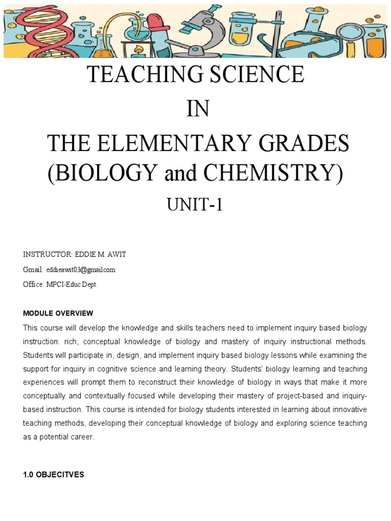 Teaching Elementary Science: Biology & Chemistry | PDF | Teachers ...