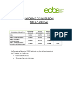Informe de Inversión - Titulo Oficial