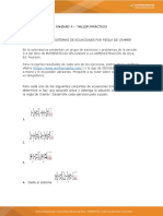 Solución de sistemas de ecuaciones lineales por regla de Cramer