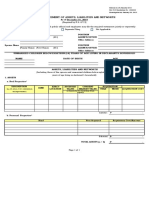 Sworn Statement of Assets, Liabilities and Networth