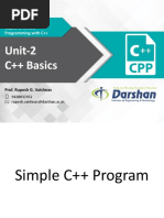 Unit-2 C++ Basics: 2140705 Object Oriented Programming With C++