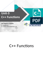 Unit-3 C++ Functions: 2140705 Object Oriented Programming With C++