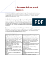 Differences Between Primary and Secondary Sources