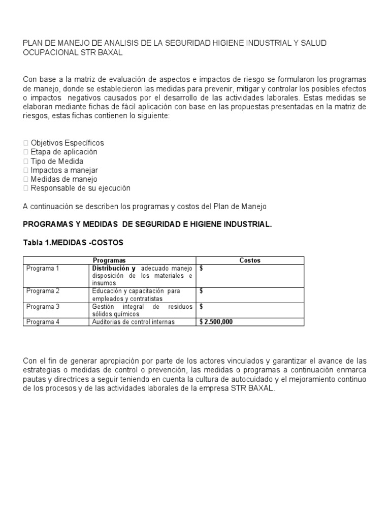 Medidas de Seguridad e Higiene Industrial | PDF | Residuos | Seguridad ...