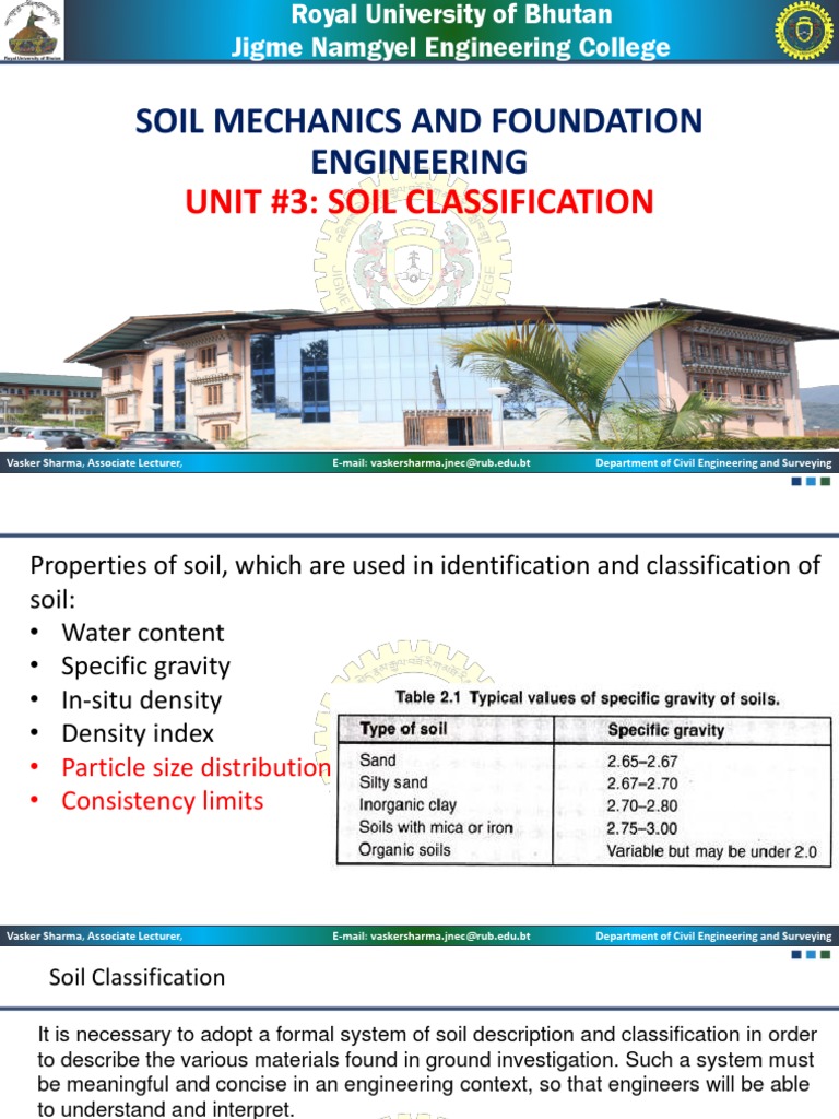 UNIT3 - Soil Classification | PDF | Clay | Sand