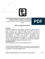 Dialnet AssistencializacaoDasPoliticasSociaisBrevesNotasSo 5017189 PDF