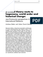 A Critical Theory Route Tohegemony, World Order Andhistorical Changeneo-Gramscian Perspectives InInternational RelationsAndreas Bieler and Adam David Morton