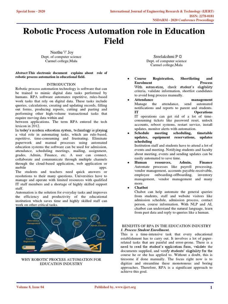 RPA's Impact on Education | PDF | Automation | Computing