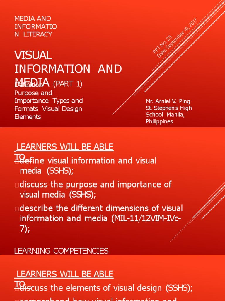 Visual Information and Media: (PART 1) | PDF | Infographics | Communication