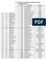 1St Merit List of 1St Prof. DVM Degree Program 2020. (Corrigendum)