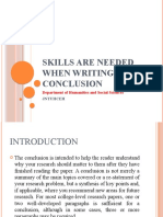 Skills Needed For Conclusion Writing in Research Paper