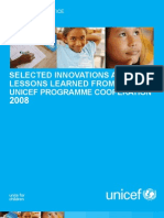 Selected Innovations and Lessons Learned From UNICEF 2008 Programme Cooperation