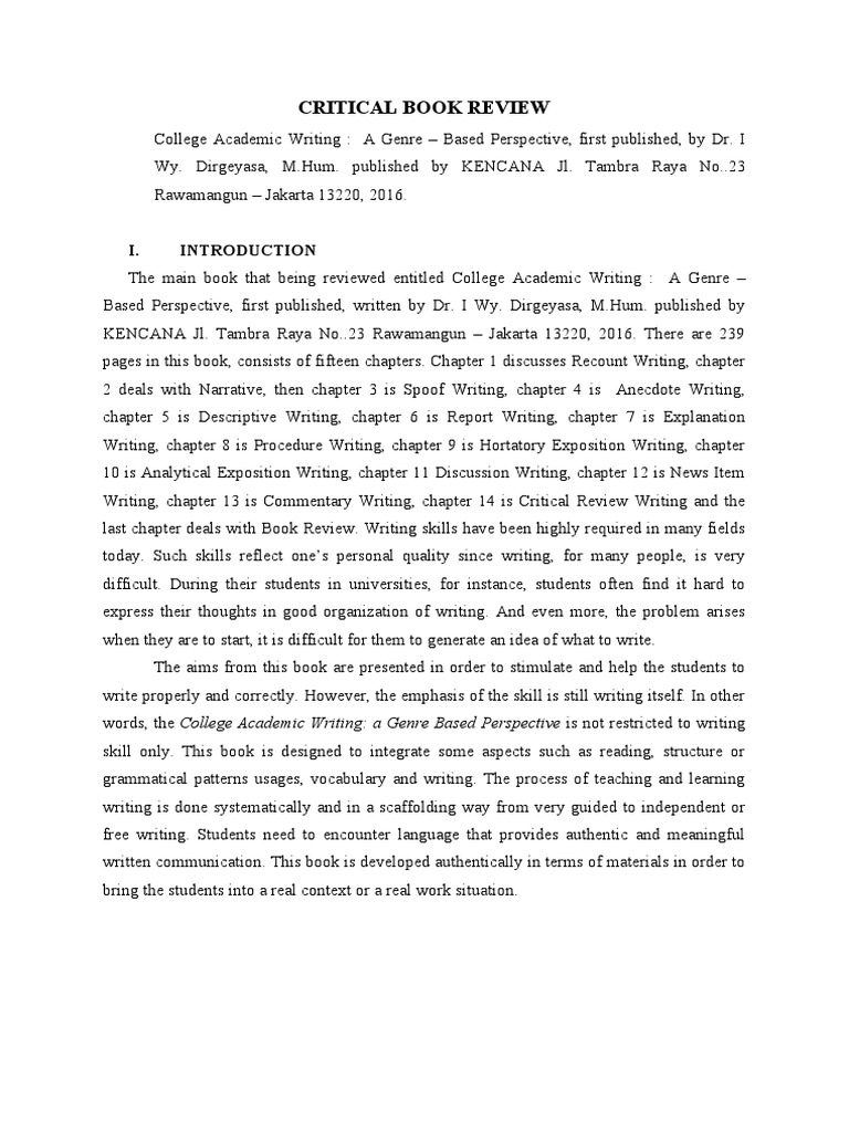 Critical Review of Academic Writing Guide | PDF | Books | Theory