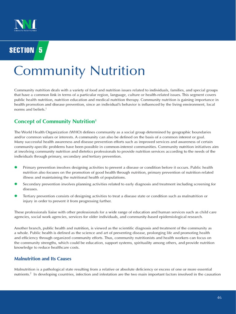 Community Nutrition Nestle Nutrition Institute | PDF | Malnutrition ...