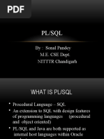 PL/SQL: By: Sonal Pandey M.E. CSE Dept. NITTTR Chandigarh